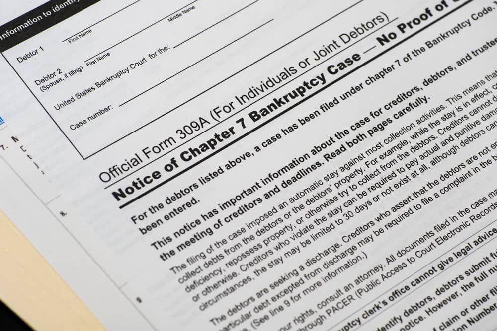 Chapter 7 Bankruptcy Notice Of Chapter 7 Bankruptcy