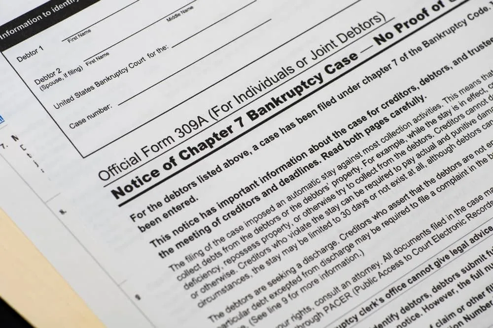 Notice Of Chapter 7 Bankruptcy